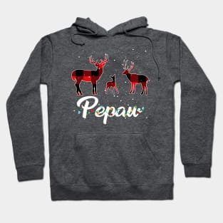 Pepaw Reindeer Plaid Pajama Shirt Family Christmas Hoodie